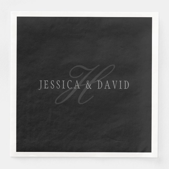 Servilleta De Papel De Cena Monograma de apellidos y apellidos (Anverso)