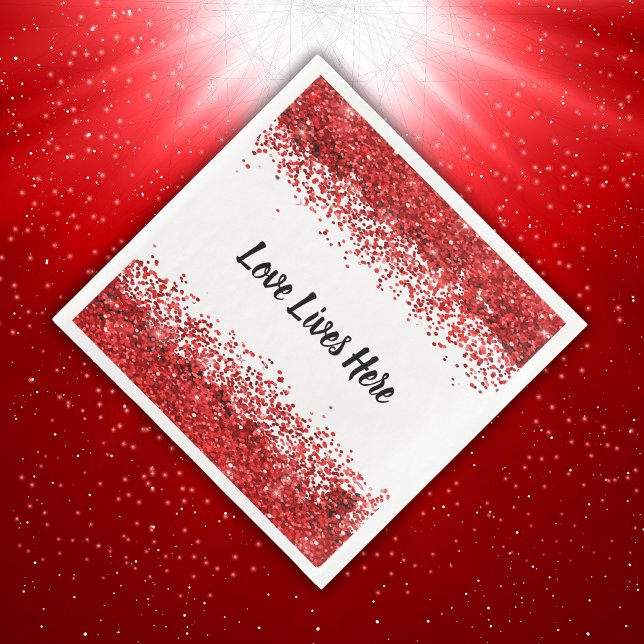 Servilleta De Papel De Cena Monograma - Texto negro sobre blanco con purpurina (Subido por el creador)