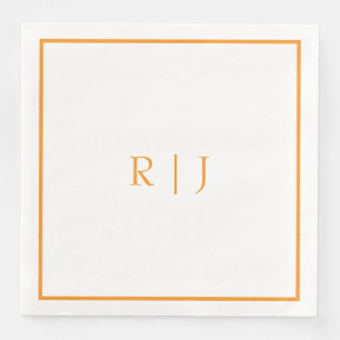 Servilleta De Papel De Cena Monogramas de Naranja de Calabaza Otoño Bodas de O