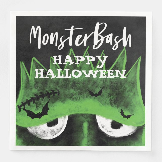 Servilleta De Papel De Cena Monster Bash | Festín Frankenstein Halloween (Anverso)