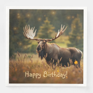 Servilleta De Papel De Cena Moose guapo