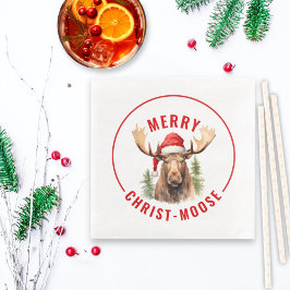 Servilleta De Papel De Cena Moose, Navidades divertidos y divertidos de Feliz 
