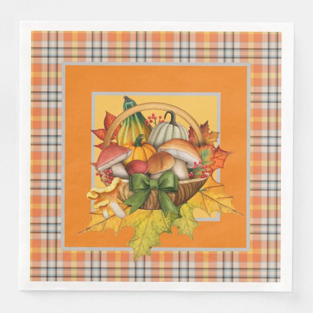 Servilleta De Papel De Cena Mosaicos de otoño (Anverso)