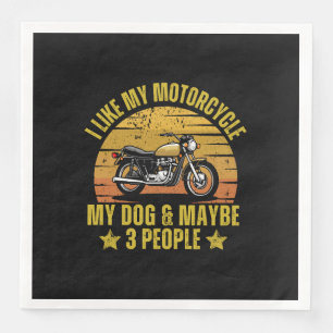 Servilleta De Papel De Cena Motocicleta de perro
