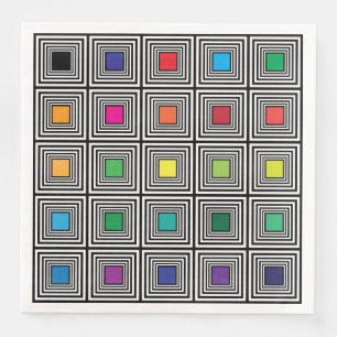 Servilleta De Papel De Cena Muestras de color de blancos de colores cuadrados