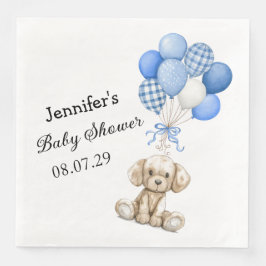 Servilleta De Papel De Cena Napja de papel Baby Shower Blue Balloon Boy