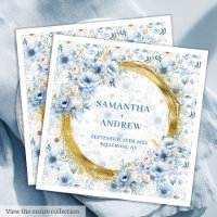 Napkin Boda de color de agua radiante Pastel Blue