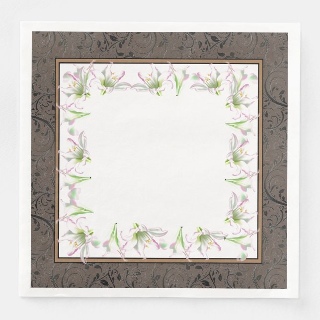Servilleta De Papel De Cena Napkin De Papel De Pascua Se Levanta Alilis De Pas (Anverso)