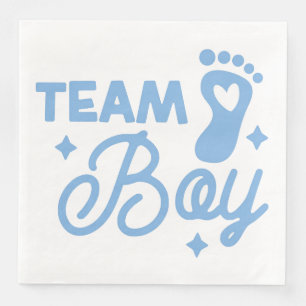 Servilleta De Papel De Cena Napkin de papel de Team Boy Cute Boy Baby Shower