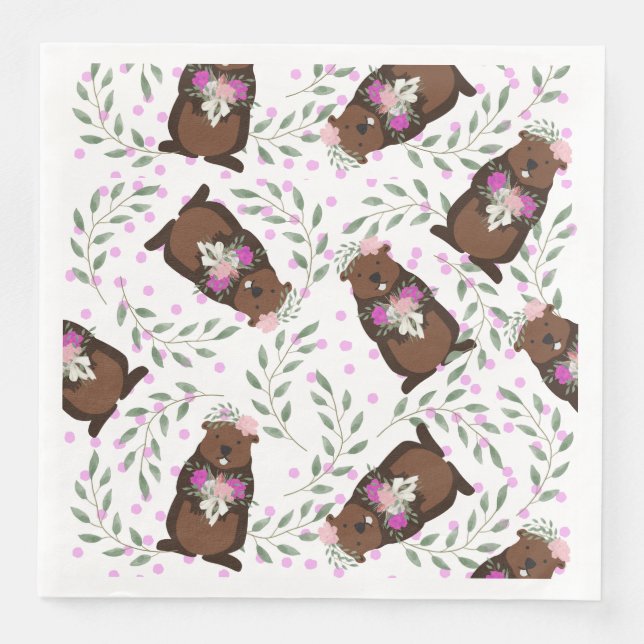 Servilleta De Papel De Cena Napkin de papel Groundhog Day (Anverso)