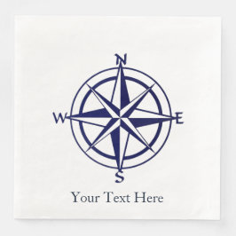 Servilleta De Papel De Cena Napkin de papel personalizar - brújula náutica