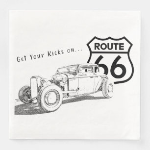 Servilleta De Papel De Cena Napkin de papel Route 66