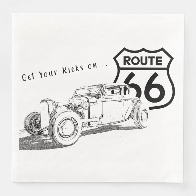 Servilleta De Papel De Cena Napkin de papel Route 66 (Anverso)
