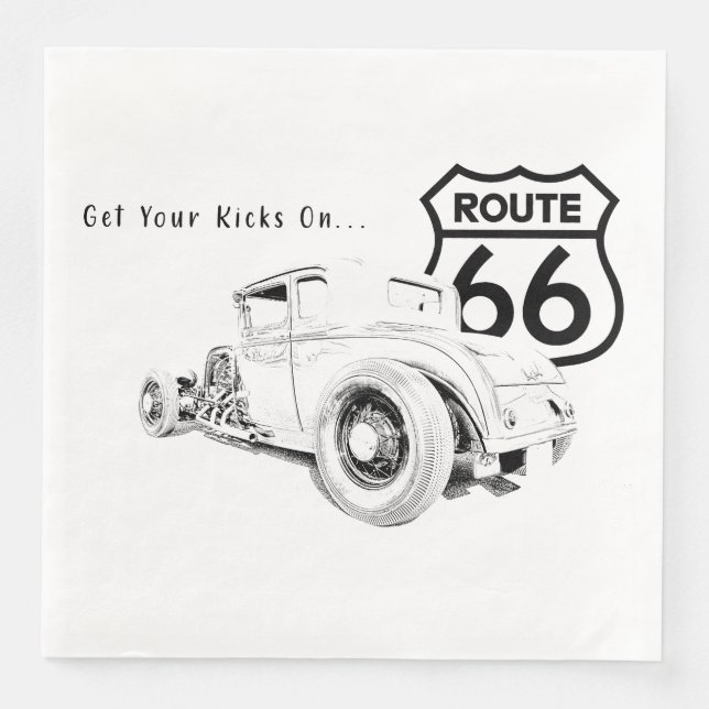 Servilleta De Papel De Cena Napkin de papel Route 66 (Anverso)