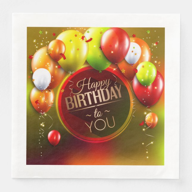 Servilleta De Papel De Cena Napkins de cócteles de cumpleaños (Anverso)
