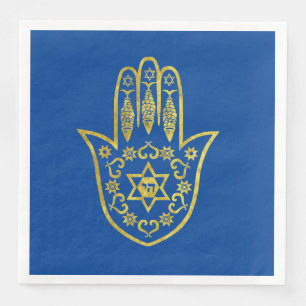 Servilleta De Papel De Cena Napkins Hamsa Gold