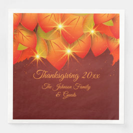 Servilleta De Papel De Cena Naranja de Acción de Gracias Coincidir con el nomb
