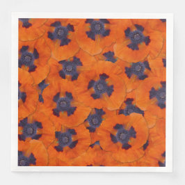 Servilleta De Papel De Cena Naranja de escarlata Poppy patrón sin soldadura
