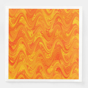 Servilleta De Papel De Cena Naranja de mareo Patrón rojo amarillo