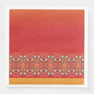 Servilleta De Papel De Cena Naranja De Oro Y Rojo