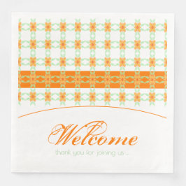 Servilleta De Papel De Cena Naranja Floral grande