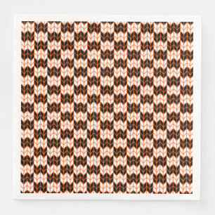 Servilleta De Papel De Cena Naranja NEGRO CHECK KNIT Cena Napkins de papel