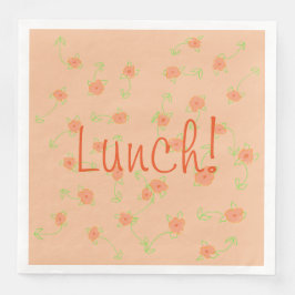 Servilleta De Papel De Cena Naranja Peach y Verde