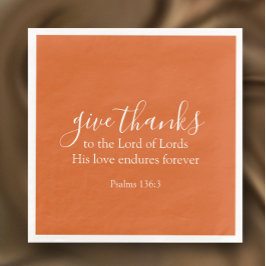 Servilleta De Papel De Cena Naranja quemado da gracias al Día de Acción de Gra