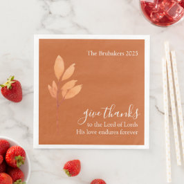 Servilleta De Papel De Cena Naranja Quemado personalizado Boho Da Gracias Acci