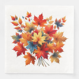 SERVILLETA DE PAPEL DE CENA NARANJA ROJO SALIDAS VERDE AZULADAS DE OTOÑO AMARI