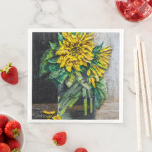 Naturaleza muerta de girasoles pintura acrílica