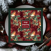 Navidades acuarelas con servilletas rojas de aránd