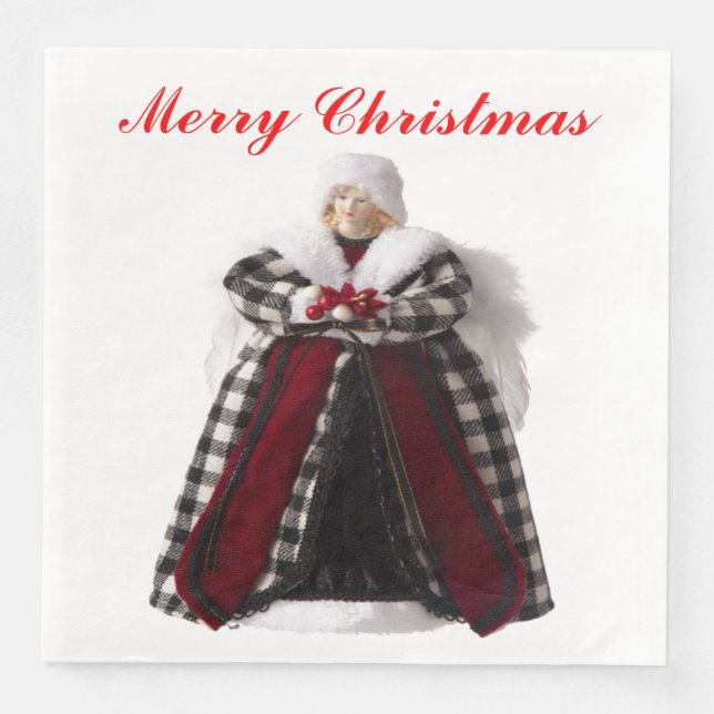 Servilleta De Papel De Cena Navidades Angel 1 Napkins (Anverso)