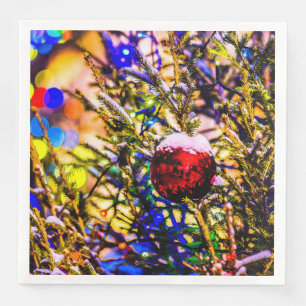Servilleta De Papel De Cena Navidades Ball Red