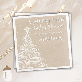 Servilleta De Papel De Cena Navidades Beige Género Neutral Baby Shower