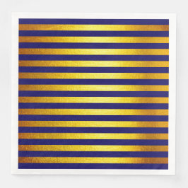 Servilleta De Papel De Cena Navidades Blue Faux Gold Strike Papel Napkin