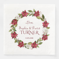 Navidades Boda de guerra de poinsettia blanca roja