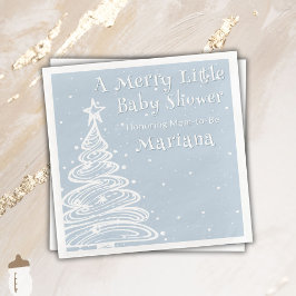 Servilleta De Papel De Cena Navidades Boho Blue Boy Baby Shower