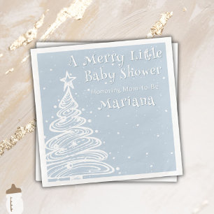 Servilleta De Papel De Cena Navidades Boho Blue Boy Baby Shower