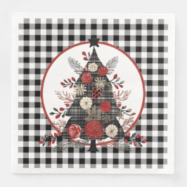 Servilleta De Papel De Cena Navidades de Black Buffalo Plaid