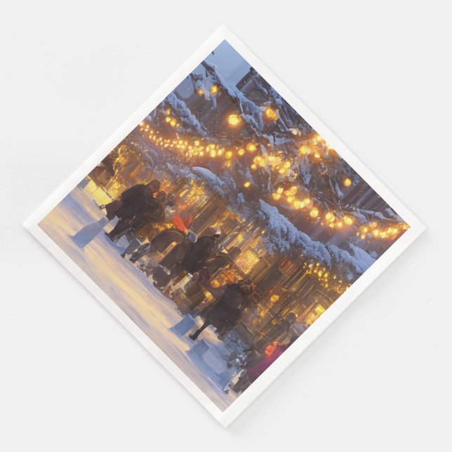 Servilleta De Papel De Cena Navidades de estilo antiguo (Esquina)