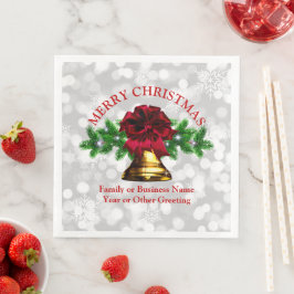Servilleta De Papel De Cena Navidades de la Campana de Oro Coincidir con la Ba