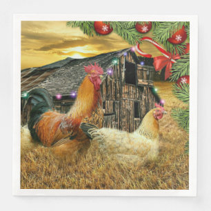 Servilleta De Papel De Cena Navidades De La Gallina De Pollos