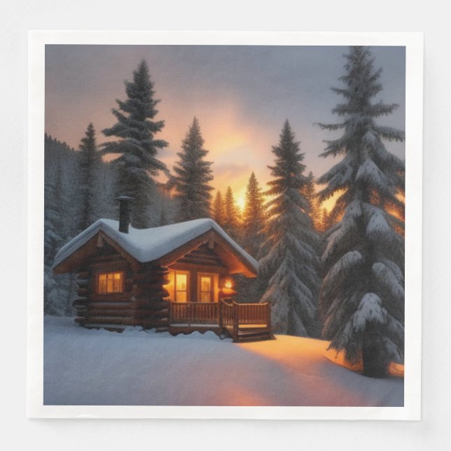 Servilleta De Papel De Cena Navidades de país (Anverso)