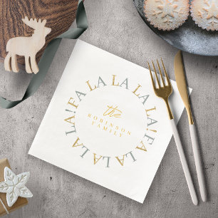 Servilleta De Papel De Cena Navidades Earthy Green Gold Fa La ID1009