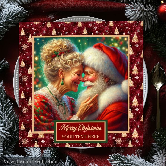 Servilleta De Papel De Cena Navidades Festimes Red Gold Green Santa (Festive Napkins Red Gold Green Christmas Santa)