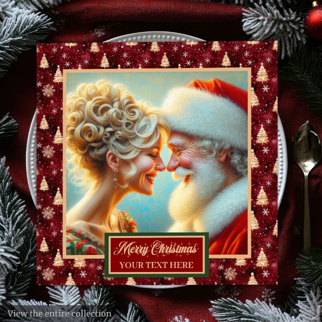 Servilleta De Papel De Cena Navidades festivos Napkins Red Gold Green Design (Festive Christmas Napkins Red Gold Green Design)