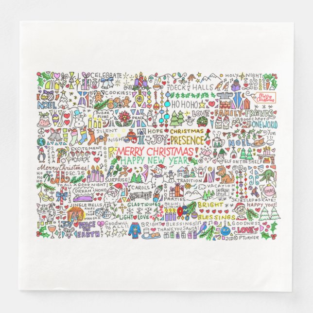 Servilleta De Papel De Cena Navidades festivos servilletas espirituosas (Anverso)