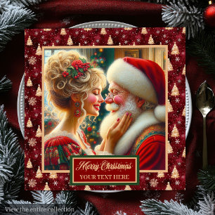 Servilleta De Papel De Cena Navidades Fiesta Napkins Red Gold Green Santa Clau