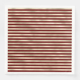 Servilleta De Papel De Cena Navidades Glam Gold Red Holiday Stripes